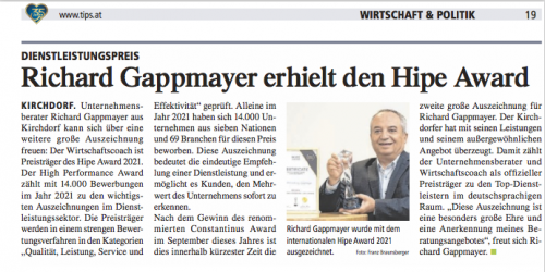 Tips Bericht Hipe Award 2021 Gewinner Gappmayer Richard